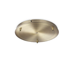 Rosace de plafond 30cm 3 fois, rond, laiton