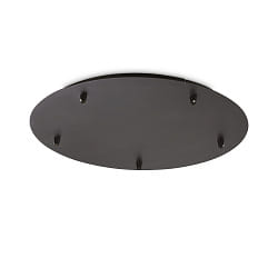 Rosace de plafond 46cm 5 fois, rond, noir