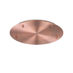 Rosace de plafond 46cm 5 fois, rond, cuivre