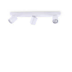 Luminaire de plafond RUDY 3 flammes GU10 IP20, blanche gradable