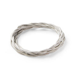 Textilkabel CAVO TESSUTO INTRECCIATO, 2-fach, gedreht,  5mm, 5 Meter, ummantelt, grau