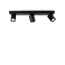 Luminaire de plafond RUDY 3 flammes GU10 IP20, noir gradable