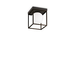 Deckenleuchte LINGOTTO, IP20, 1-flammig, E14 max. 28W (exkl.), schwarz / tzglas wei
