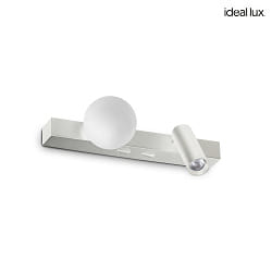 wall luminaire PING PONG with LED spot IP20, white 