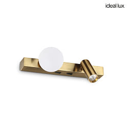 wall luminaire PING PONG with LED spot IP20, brass 