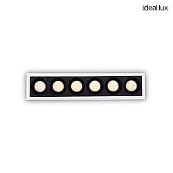 LED Einbaustrahler LIKA FI SLIM, IP20, eckig, 12.2cm, 6-flammig, CRi >90, UGR<19, on-off, 10W 4000K 32, wei