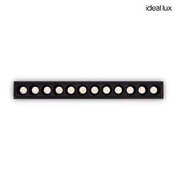 LED Einbaustrahler LIKA FI SLIM, IP20, eckig, 23.6cm, 12-flammig, CRi >90, UGR<19, on-off, 20W 4000K 32, schwarz