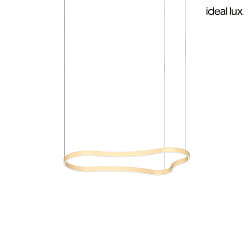 LED Design-Pendelleuchte WAVES-2 SP, IP20, 125.4 x 66.3cm, 45W 3000K 1990lm, CRi >90, schaltbar, goldfarben / opal