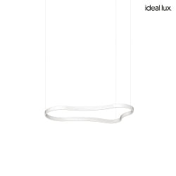 LED Design-Pendelleuchte WAVES-2 SP, IP20, 125.4 x 66.3cm, 45W 3000K 1990lm, CRi >90, schaltbar, wei / opal