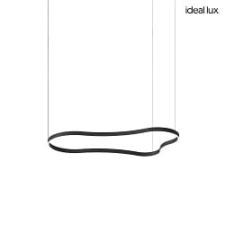 LED Design-Pendelleuchte WAVES-3 SP, IP20, 155.6 x 87cm, 64W 3000K 2290lm, CRi >90, schaltbar, schwarz / opal