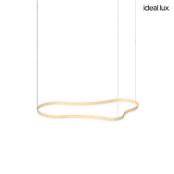 LED Design-Pendelleuchte WAVES-3 SP, IP20, 155.6 x 87cm, 64W 3000K 2290lm, CRi >90, schaltbar, goldfarben / opal