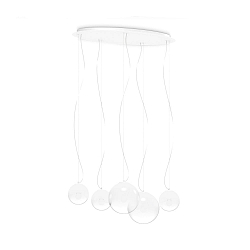Pendelleuchte MAPA CLEAR SP5, 5-flammig, 5xE27, IP20, opal