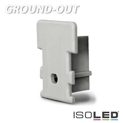 Accessory for profile GROUND-OUT10 - endcap, silver, incl. cable opening