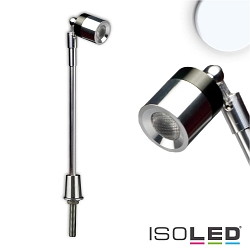 LED Vitrinen-Leuchte, IP40, height 25cm, 3W 5200K 100lm 671cd 25, swivelling, aluminium / chrome