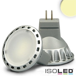 Pin based LED reflector lamp MR11 diffuse, 12V AC / DC, G4, 2W 3000K 120lm 120, not dimmable, matt