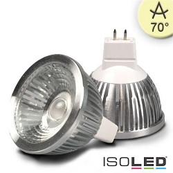 Pin based LED spot MR16 COB, 12V AC / DC, GU5.3, 5.5W 2700K 390lm 70, dimmable