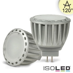 Pin based LED reflector lamp MR11 diffuse, 12V AC / DC, G4, 4W 3000K 250lm 120, dimmable