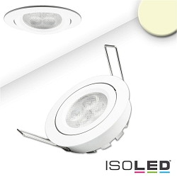 LED Einbaustrahler prismatisch, IP40,  8.2cm, 8W 2700K 700lm 72, schwenkbar, dimmbar, Wei
