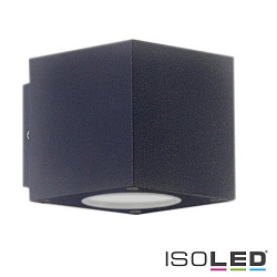 LED Außenwandleuchte Up&Down, einzeln fokussierbar, 2x3W CREE, IP54, 3000K 290lm 15°-90°, Aluminium, Anthrazit