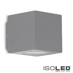 LED Außenwandleuchte Up&Down, einzeln fokussierbar, 2x3W CREE, IP54, 3000K 290lm 15°-90°, Aluminium, Silber