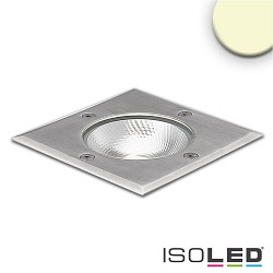 Outdoor LED Bodeneinbaustrahler COB, IP67, 7W 3000K 470lm 90, begehbar, Edelstahl / klar, Quadratisch, 12.5 x 12.5cm