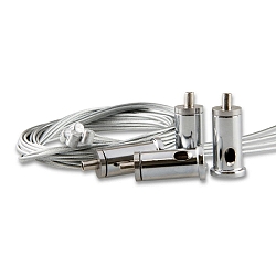 Stahlseil-Abhngung fr LED Panels (4 Stk.), mit Deckenverschraubung und Gegenstck mit Rutschklemme, 150cm