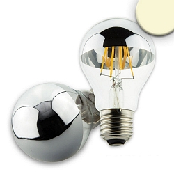 LED mirror head filament pear shape, E27, 4W 2700K 340lm 360, not dimmable, silver / clear