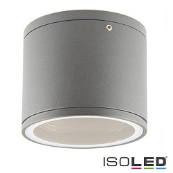 Outdoor surface mount-downlight IP54 for GX53 lamps (excl.),  10.8cm / height 9.2cm, aluminium / glass, silver