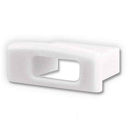 Endkappe EC36W wei fr Profil SURF12 BORDERLESS FLAT in Verbindung mit COVER3, mit Kabeldurchfr.