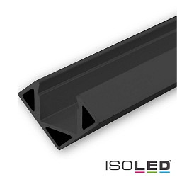 LED corner profile CORNER11, aluminium, 200cm, 200cm, black RAL 9005