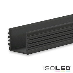 LED Aufbauprofil SURF12 BORDERLESS, Aluminium, 200cm, Schwarz RAL 9005