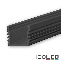 LED surface mount profile SURF12, aluminium, 200cm, black RAL 9005