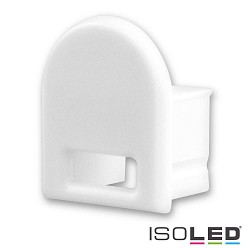 Zubehr fr Profil SURF12 BORDERLESS mit COVER5 - Endkappe (1 Stk.), PVC, EC14W, wei, mit Kabeldurchfhrung