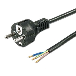 Spina Schutzkontakt-Stecker schwarz, 1,5m, lose Kabelenden