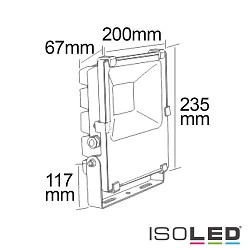 Outdoor LED floodlight PRISMATIC 50W, IP66, rotatable and swivelling, anthracite, 50W 3000K 6750lm 110