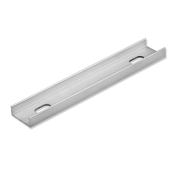 Fastening strip for mounting profiles, anodized aluminium, 10cm, drilled