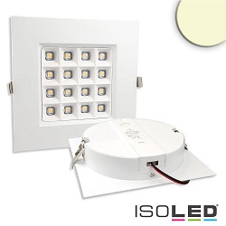 LED Downlight PRISM, UGR<19, BAP geeignet, IP54, eckig, 11 x 11cm, starre Optik, dimmbar, 10W 3000K 980lm 90