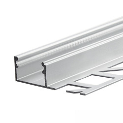 LED tile profile, flush-type, anodized aluminium, 250cm
