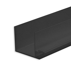 LED drywall profile SHADOW GAP 8, for attaching onto plasterboards, anodized aluminium, 200cm, black anodized RAL 9005
