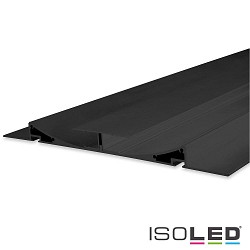 LED drywall lighting profile DOUBLE CURVE, indirect lightbeam, for 2 LED strips, aluminium, 200cm, black anodized RAL 9005