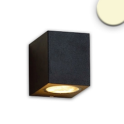 Auenwandleuchte Down, IP54, eckig, 1x GU10, exkl. Leuchtmittel, Aluminium, sandschwarz