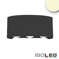 LED Auenwandleuchte Up&Down 6*1W CREE, mit Fokuslinsen, IP54, 6W 3200K 480lm, berlagernd strahlend, Aluminium, Sandschwarz