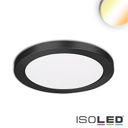 LED Aufbau-/Einbauleuchte Slim Flex, IP44, 12W, ColorSwitch 3000|3500|4000K 1020lm 120, Deckenausschnitt variabel, Schwarz