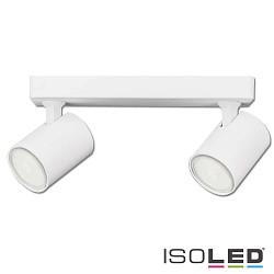 Wall- and ceiling luminaire GU10 Dual, 2 flame, IP20, swivelling, excl. lamps, aluminium, matt white