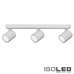 Wall- and ceiling luminaire GU10 Triple, 3 flame, IP20, swivelling, excl. lamps, aluminium, matt white