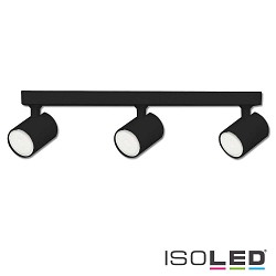 Wall- and ceiling luminaire GU10 Triple, 3 flame, IP20, swivelling, excl. lamps, aluminium, matt black