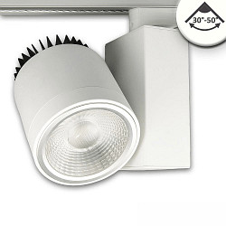 LED 3-Phasen Schienenstrahler, fokussierbar 30-50, 35W, CRi >92, drehbar, 4000K 4500lm, Wei matt