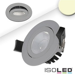 Outdoor LED Einbaustrahler CRI >90, IP65, 8cm, 8W 3000K 650lm 36, schwenkbar, dimmbar, Silber