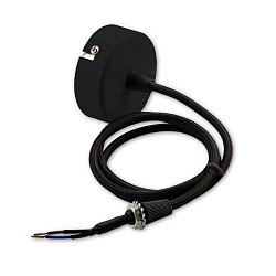 Ceiling canopy,round,  7cm, incl. 150cm fabric coated cable (2 poles) + counter screwing