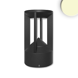LED Pollerleuchte-4, IP54, 9W 3000K 330lm, Aluminium, sandschwarz, Hhe 20cm